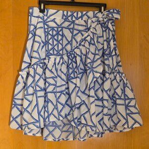 NWT Vineyard Vines Bamboo Lattice Wrap Skirt Size 8 Blue Marlin Coastal Resort